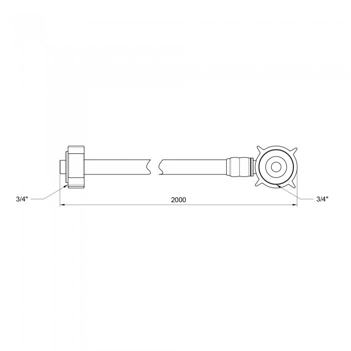 Шланг залив SD Plus для стиральной машины 200 см SD095W200