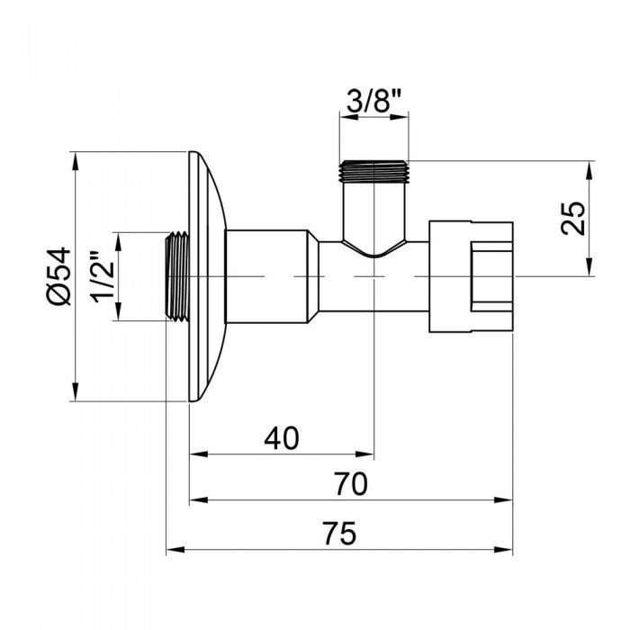 Кран приладовий буксовий Icma 1/2" х3/8" кутовий №519