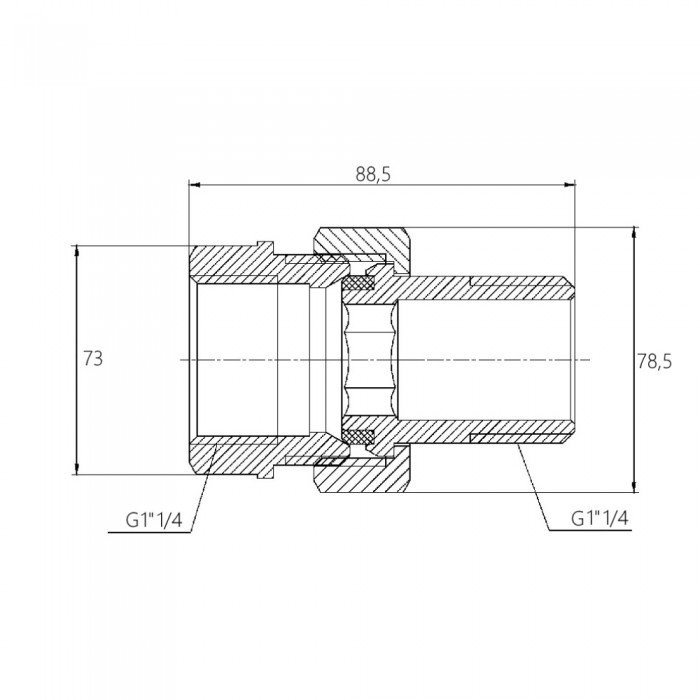 Сгон "Американка" SD Forte 1" 1/4 прямой SF190W32