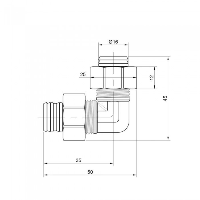 Уголок обжимной SD Plus 16 SD155W1616