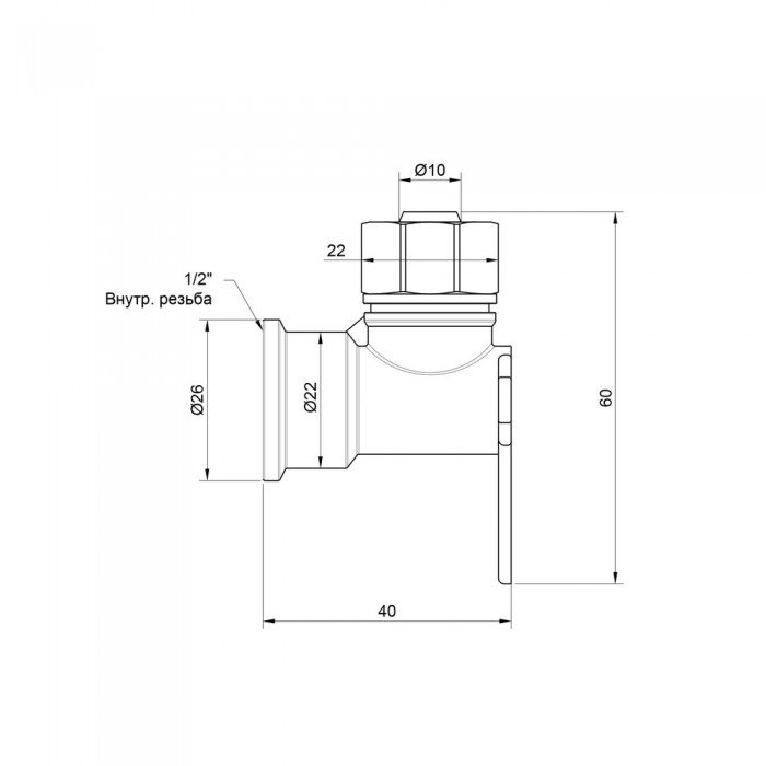 Угол обжимной SD Plus настенный 16х1/2" ВР SD162W1615