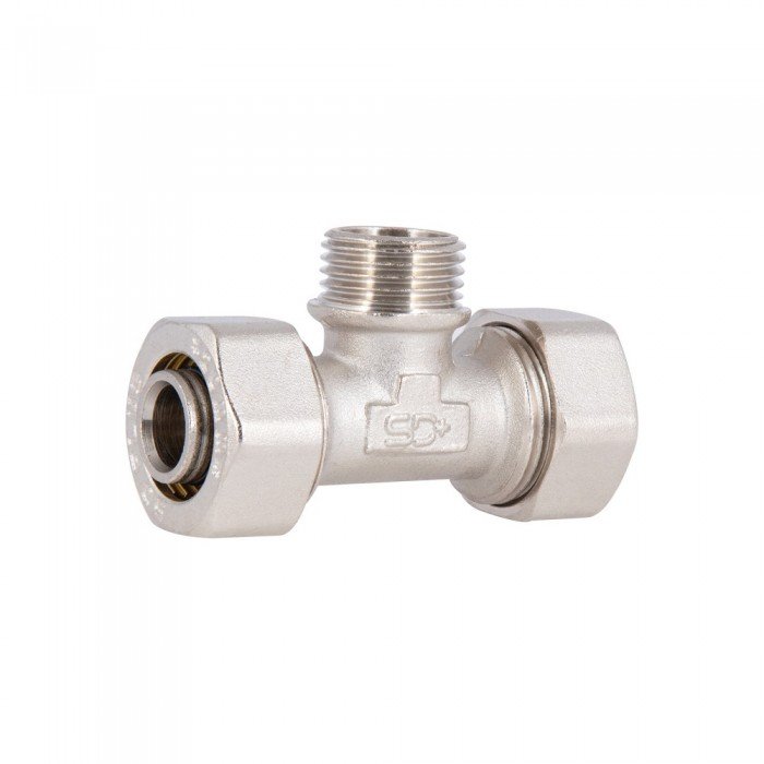 Тройник обжимной SD Plus 20х1/2"х20 НР SD160W201520