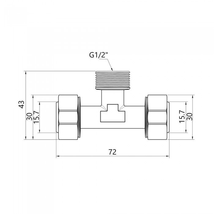 Тройник обжимной SD Plus 20х1/2"х20 НР SD160W201520