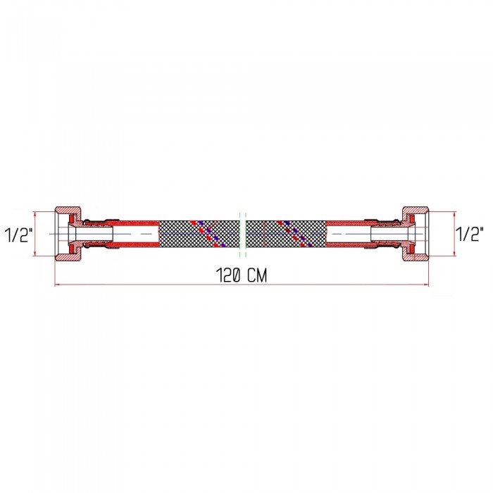 Гибкая подводка для воды SD Forte ВВ 120 см SF381W120