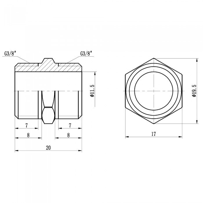 Ниппель SD Forte 3/8" SF3589