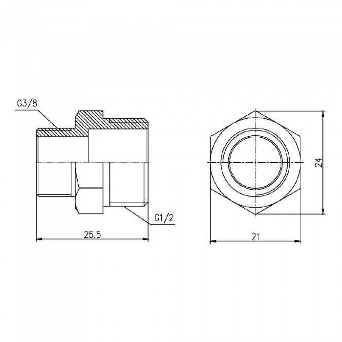 Ниппель редукционный SD Forte 1/2"х3/8" SF359159