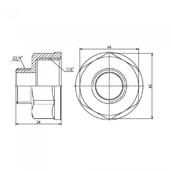 Переход SD Forte 1" 1/4х3/4" ВН SF3603220
