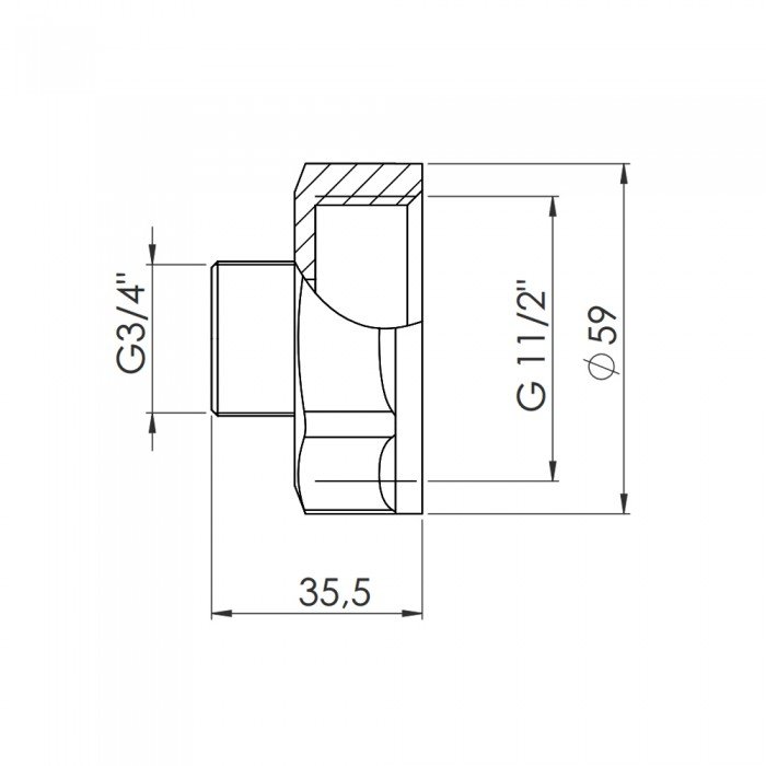 Переход SD Forte 1" 1/2х3/4" ВН SF3604020
