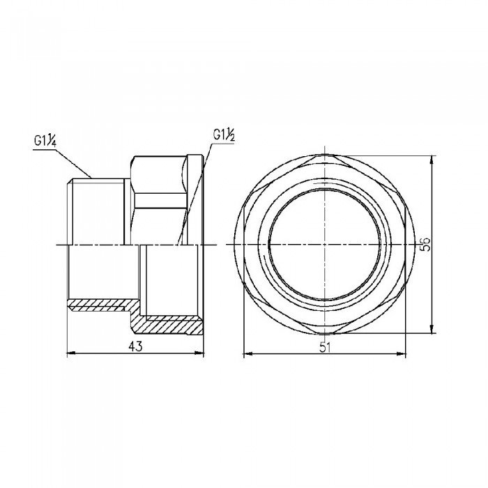 Перехід SD Forte 1" 1/2х1" 1/4 ВЗ SF3604032