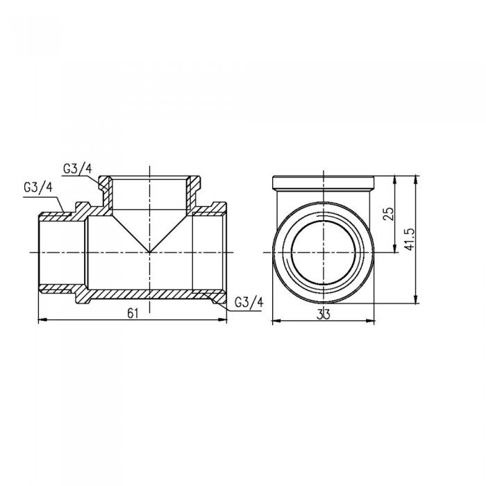 Трійник SD Forte 3/4" ВВЗ SF36320