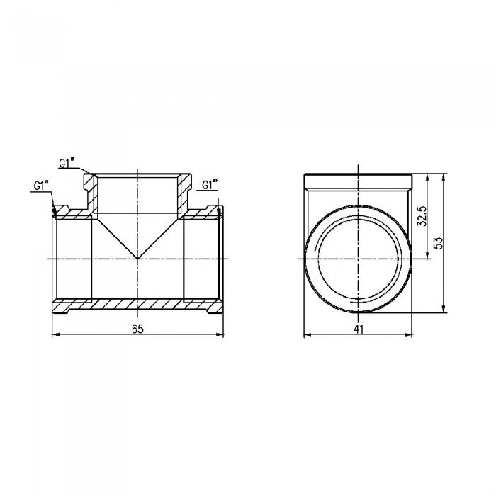 Тройник SD Forte 1" ВВ SF36125