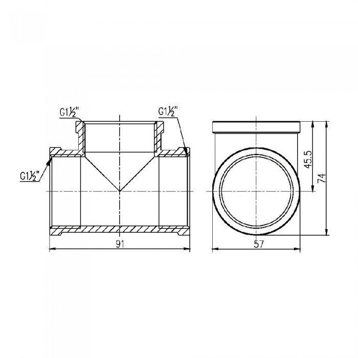 Трійник SD Forte 1" 1/2 ВВ SF36140