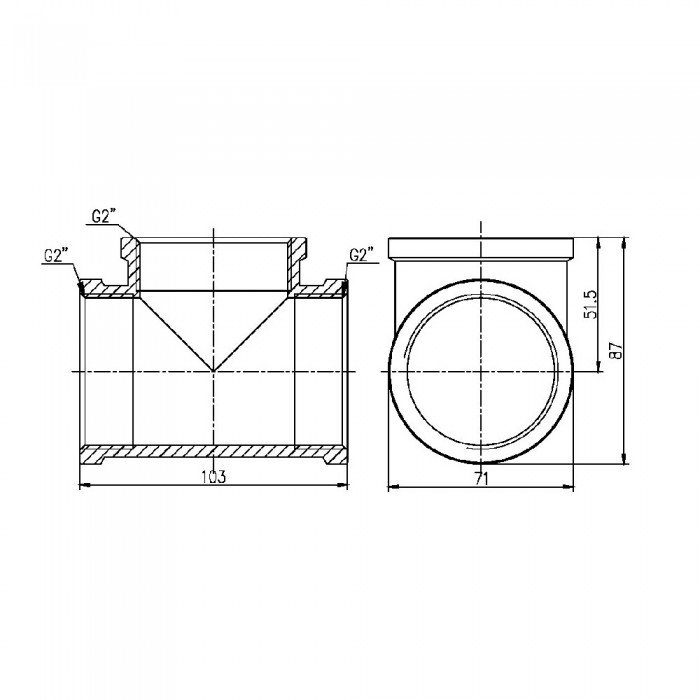 Тройник SD Forte 2" ВВ SF36150