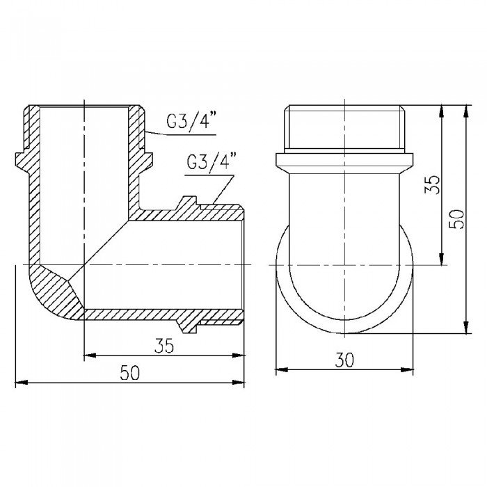 Уголок SD Forte 3/4" НН SF37320