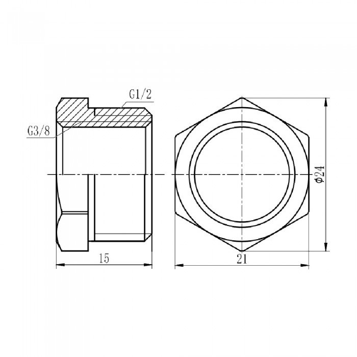 Футорка SD Forte 1/2"х3/8" НВ SF374159