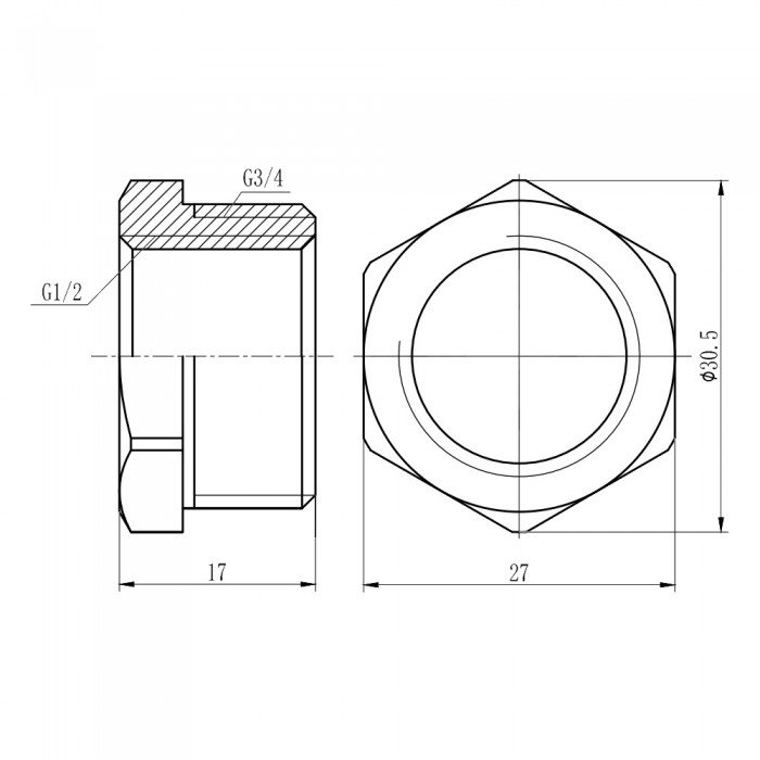 Футорка SD Forte 1/2"х3/4" НВ SF3742015