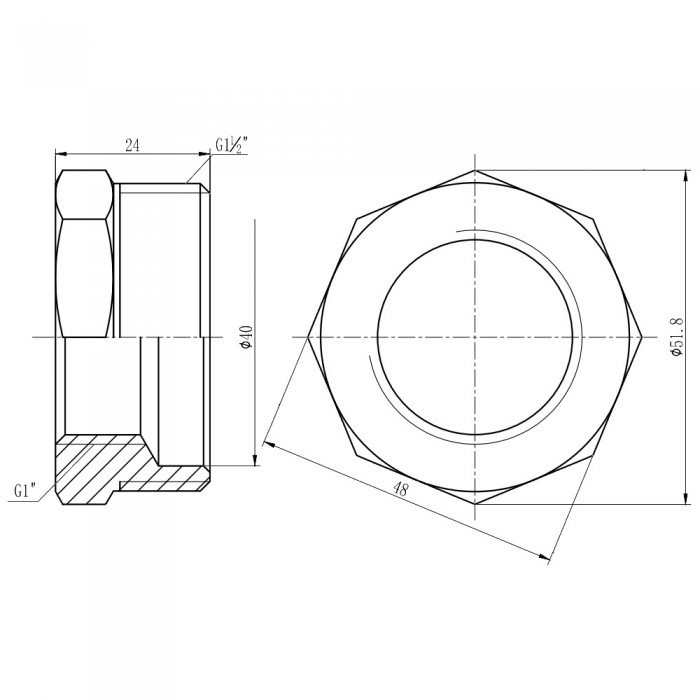 Футорка SD Forte 1" 1/2х1" НВ SF3744025
