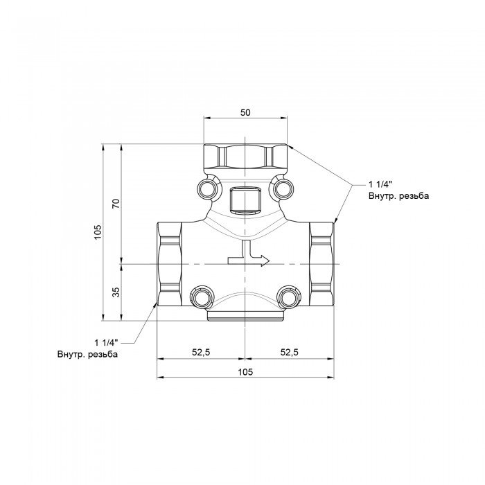 Антиконденсационный клапан Icma 1" 1/4 55°C №133