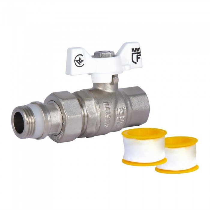 Кран шаровой "Американка" SD Forte 1/2" с антипротечкой прямой SF222W15