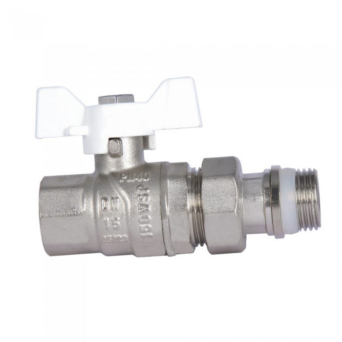 Кран шаровой "Американка" SD Forte 1/2" с антипротечкой прямой SF222W15