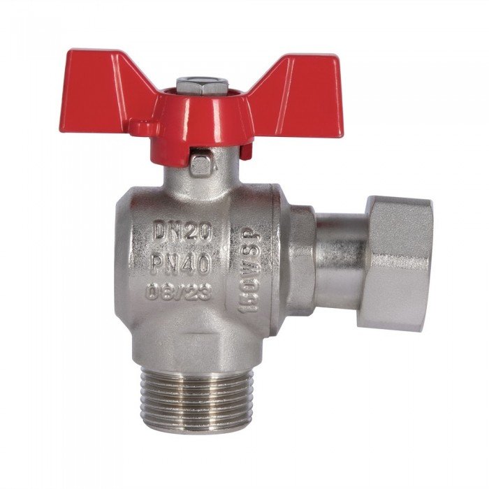 Кран шаровой с накидной гайкой SD Forte 3/4" ВН для воды угловой SF224W20