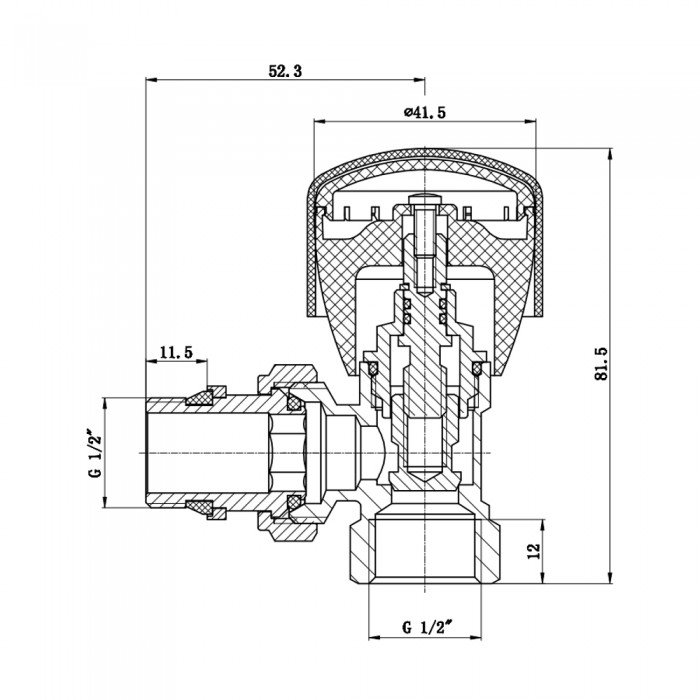 Кран радиаторный SD Forte Powerful 1/2" с антипротечкой угловой SF232W15
