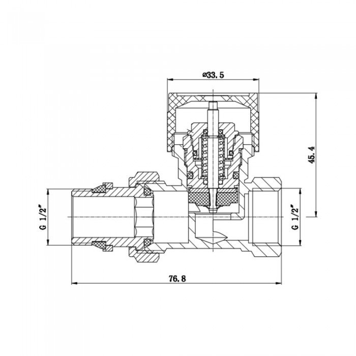 Клапан термостатический SD Forte 1/2" с антипротечкой для радиатора прямой SF239W15 Клапан термостатический SD Forte 1/2" с антипротечкой для радиатора прямой SF239W15