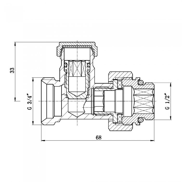 Кран буксовый SD Forte 3/4"х1/2" для радиатора нижний SF253W15