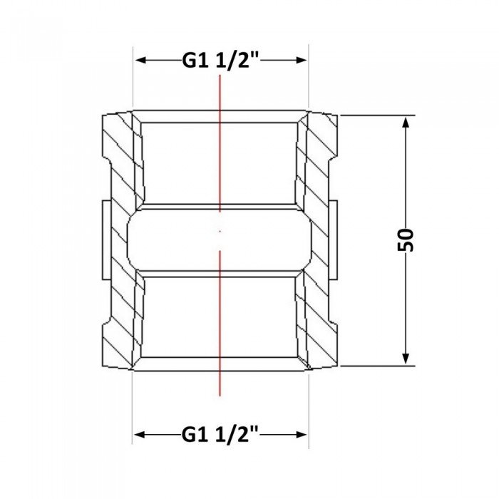 Муфта чугунная 1" 1/2 ВР