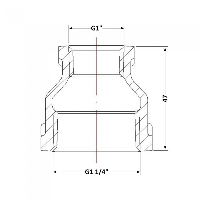 Муфта чугунная 1" 1/4х1" ВР