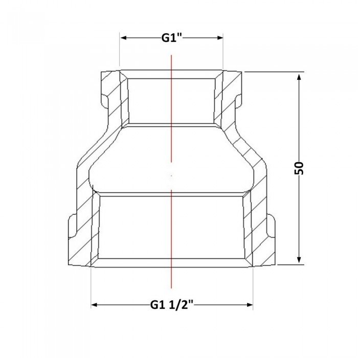 Муфта чугунная 1" 1/2х1" ВР