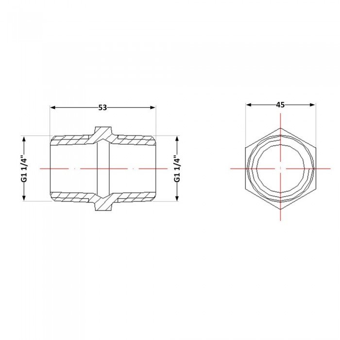 Ниппель чугунный 1" 1/4 НР