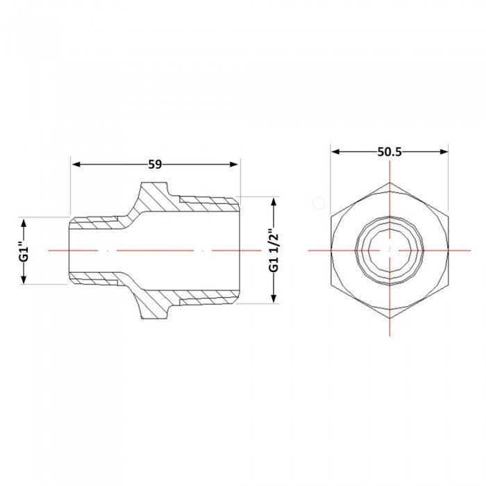 Ниппель чугунный 1" 1/2х1" НР