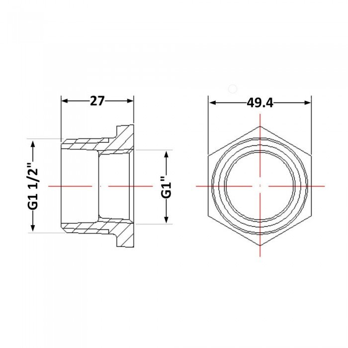 Футорка чавунна 1" 1/2х1" ЗР