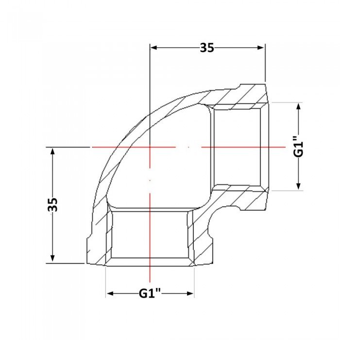 Угол чугунный 1" ВР