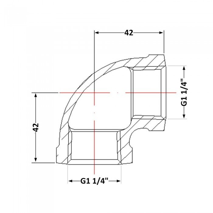 Угол чугунный 1" 1/4 ВР