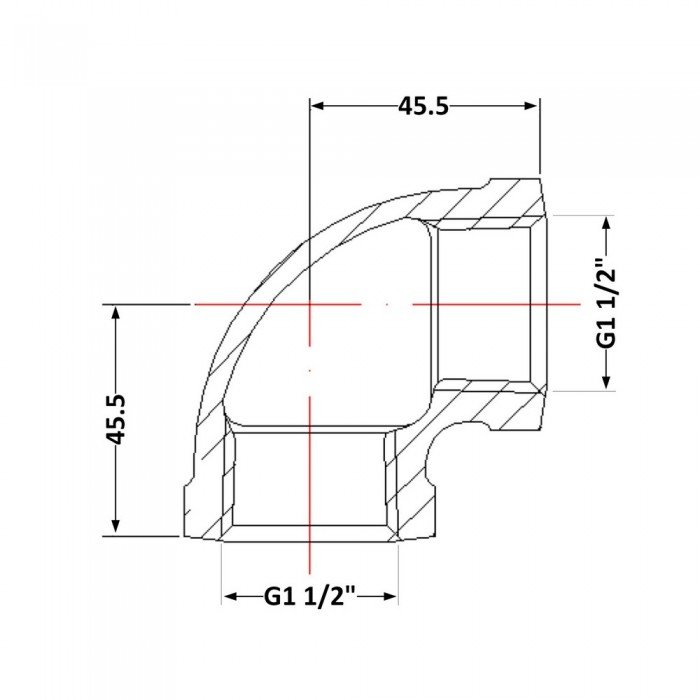 Угол чугунный 1" 1/2 ВР