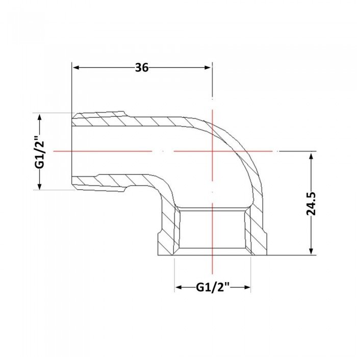 Угол чугунный 1/2" НР