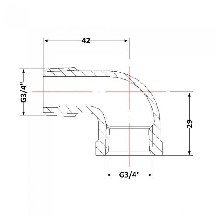 Угол чугунный 3/4" НР