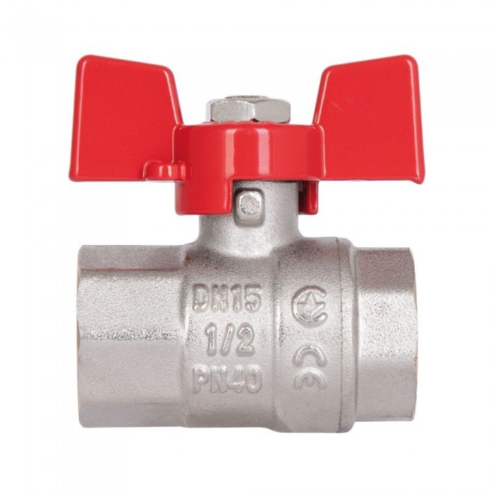 Кран шаровой Thermo Alliance Standart 1/2" ВР для воды (бабочка) SD602NW15PN40