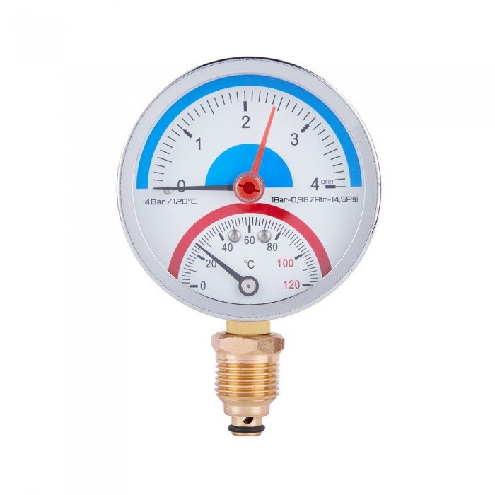 Термоманометр SD Plus 80 мм 1/2", нижнее подключение SD1724B