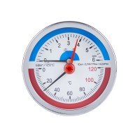 Термоманометр SD Plus 80 мм 1/2", заднее подключение SD1736B