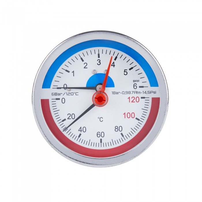 Термоманометр SD Plus 80 мм 1/2", заднее подключение SD1736B