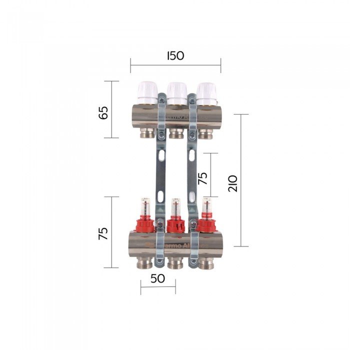 Коллектор с расходомерами Thermo Alliance Standart 1" 3 выхода SD235W3