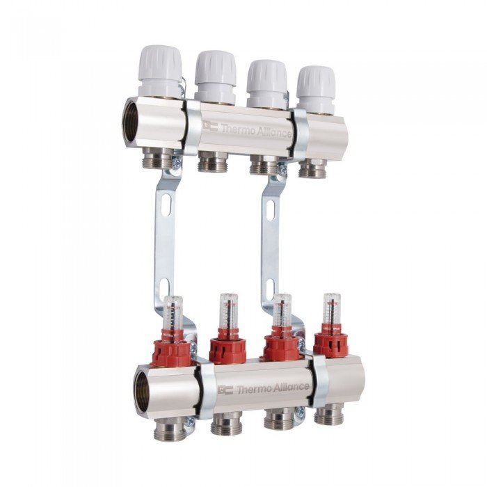 Коллектор с расходомерами Thermo Alliance Standart 1" 4 выхода SD235W4