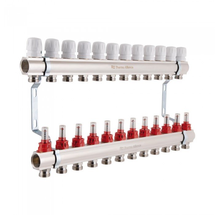 Коллектор с расходомерами Thermo Alliance Standart 1" на 12 выходов