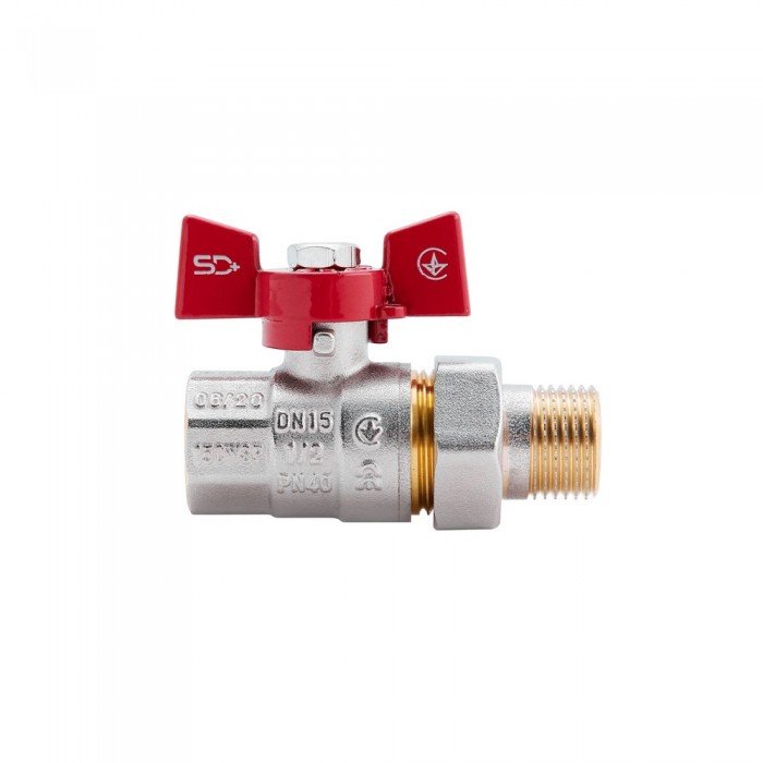 Кран шаровой "Американка" SD Plus 1/2" ВН прямой SD220NW15PN40