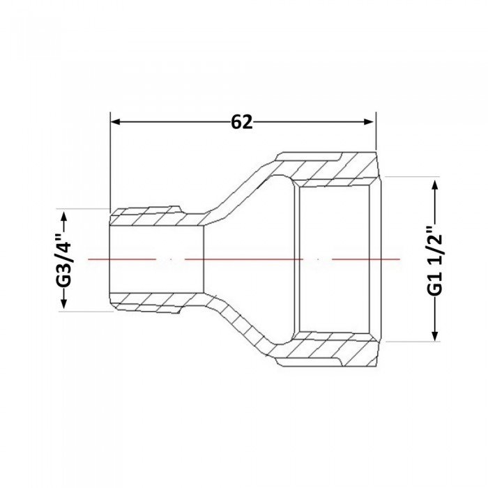 Переход чугунный 1" 1/2х3/4" ВН