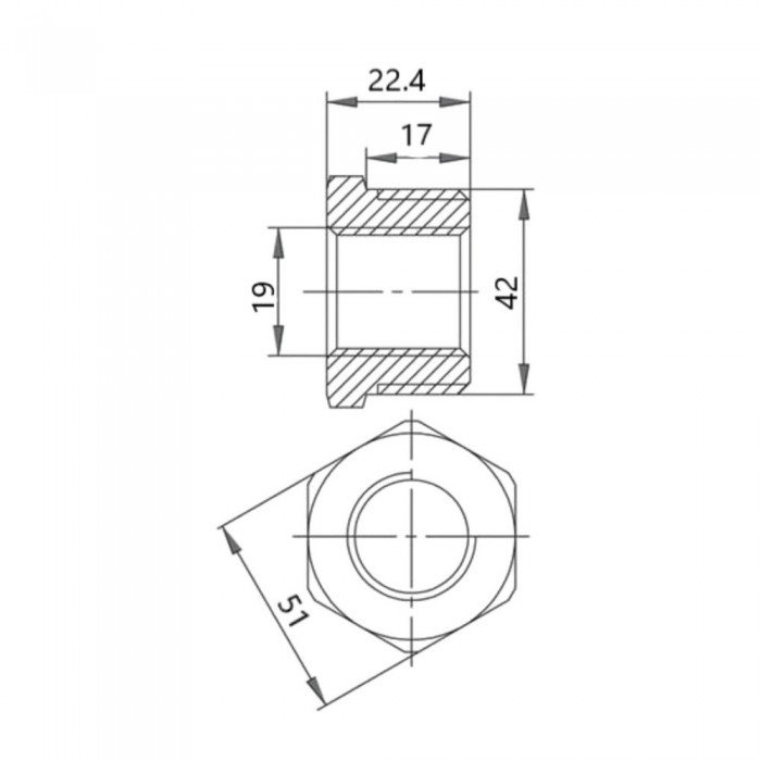 Футорка чавунна радіаторна 1" 1/4х1/2" ВЗ права
