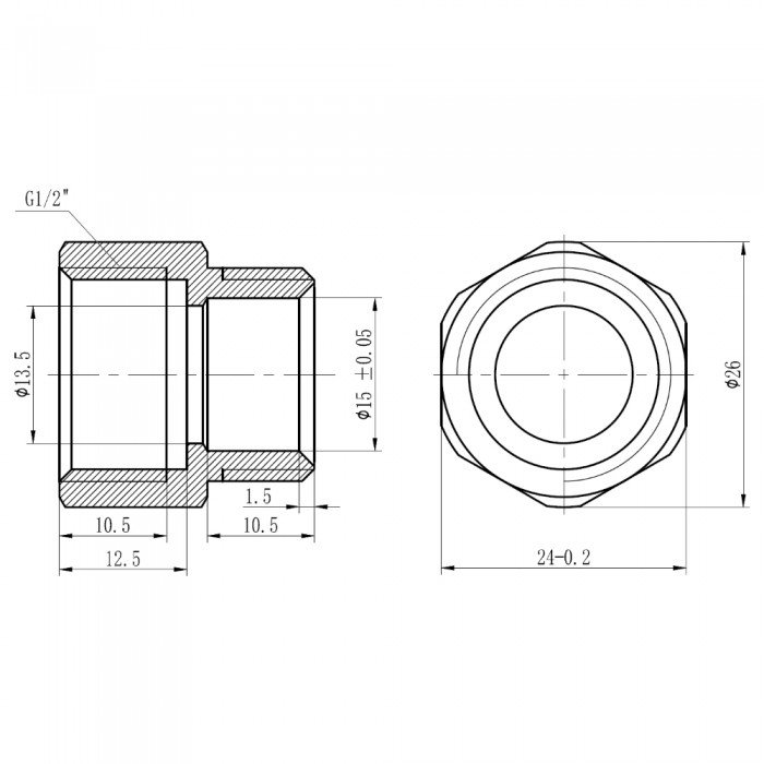 Муфта обжимная SD Forte 16х1/2" В SF171W1615